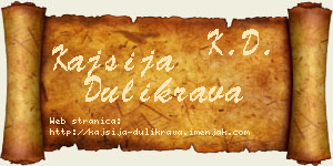 Kajsija Dulikrava vizit kartica